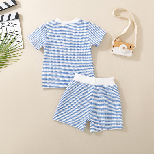 Independence Day Waffle Weave Baby Outfit Shirt and Shorts-438
