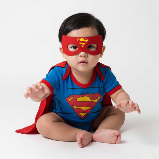 Superman Baby Costume Infant Onesie Romper Halloween Outfit Superhero Bodysuit Cape -131