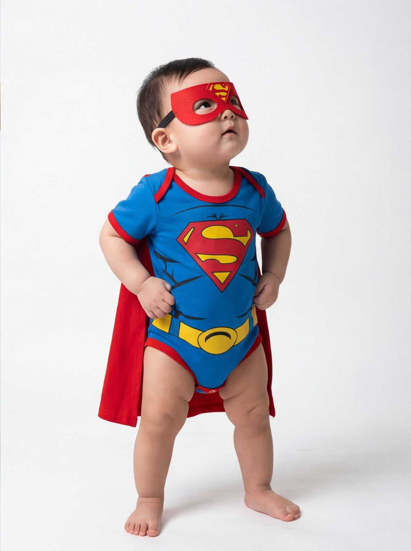 【Pre-Order】Superman Baby Costume Infant Onesie Romper Halloween Outfit Superhero Bodysuit Cape -131