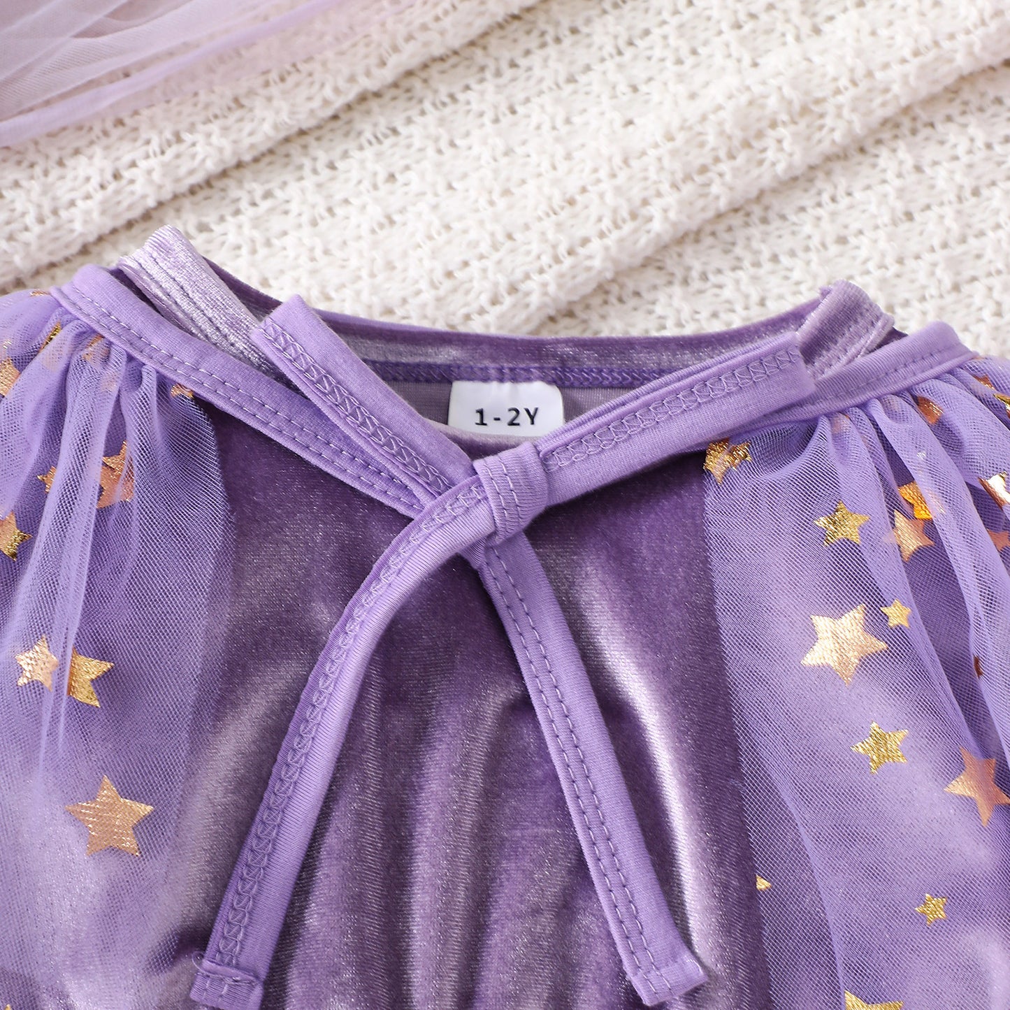 Halloween Star-Print Tulle Dress Cape Set-433