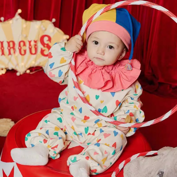 Baby Halloween Costume – Colorful Hearts Clown Romper With Hat-109