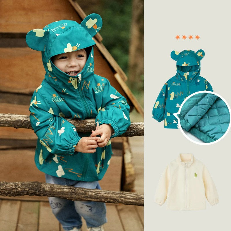 Baby Toddler Outdoor Coat Fleece-lined Jacket Set-143