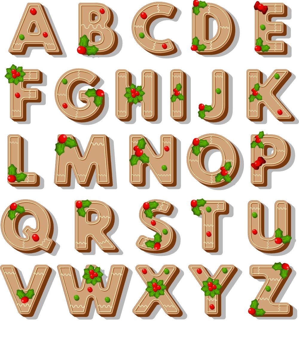 Custom Name Baby Onesie Christmas Alphabet-256