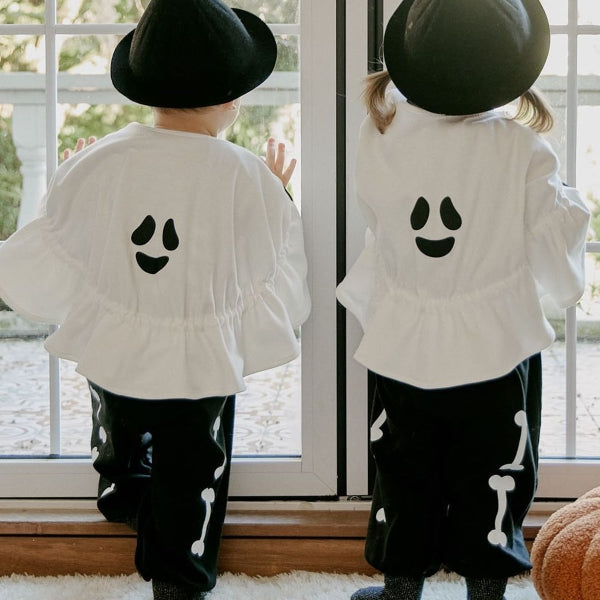 Baby Halloween Costume – Retro Skeleton Onesie with Devil Cape Set-283