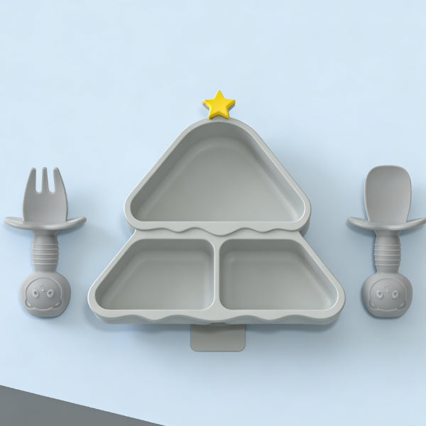 Baby Feeding Tableware: Plate, Spoon, and Fork 3-Piece Set-350