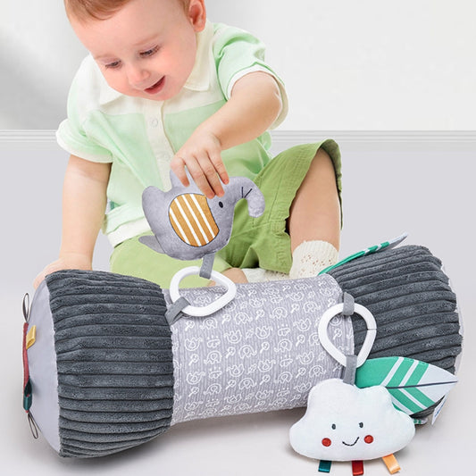 Inflatable Tummy Time Pillow Toy 3-in-1 Sensory Baby Gym with Mirror Rattle Crinkle 0-12M -261