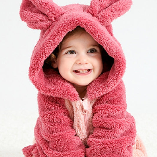 Baby Toddler Fluffy Bunny Jumpsuit Costume Winter Outfit-211