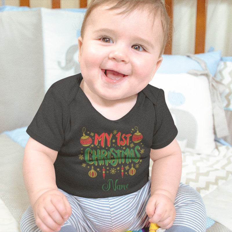 Custom Baby Name Onesie “My First Christmas” -238