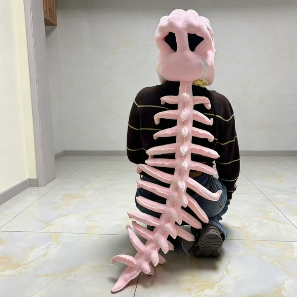 Pink 115cm Dinosaur costume adult/kids plush exoskeleton spine detail Halloween