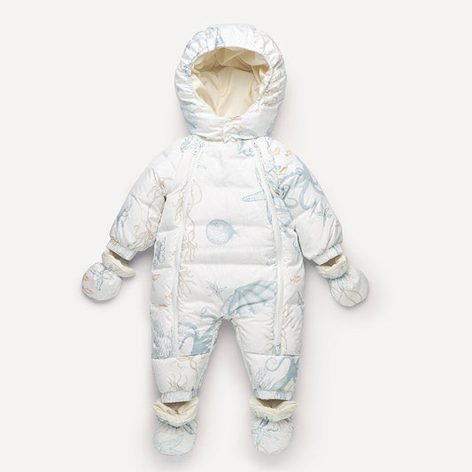 Baby One-Piece Down Jacket | 90% White Duck Down | Extra Thick | 4M–2Y