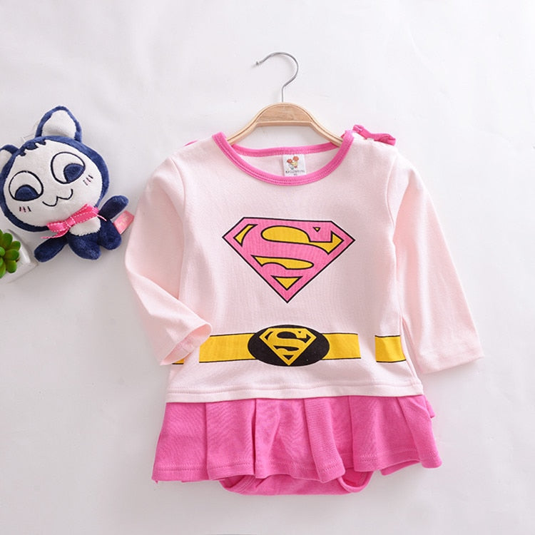 Supermen Supergirl Romper Baby Boy Girl Onesie Halloween Christmas Costume-131