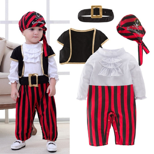Baby Pirate Captain Costume 4-Piece Set – Halloween Cosplay Outfit for Boys-135