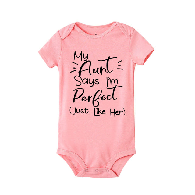 My Aunt Monogrammed Funny Quotes Cute Infant Onesie-106