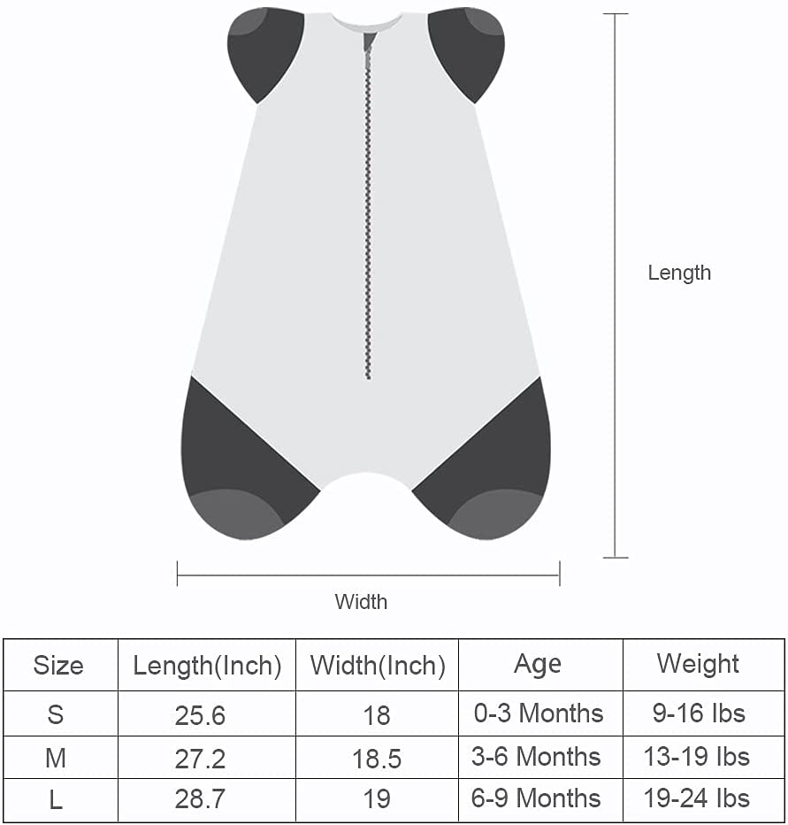 Newborn Baby Sleeping Bag Arms-up Swaddle Startle Sack 0.2 TOG-S47