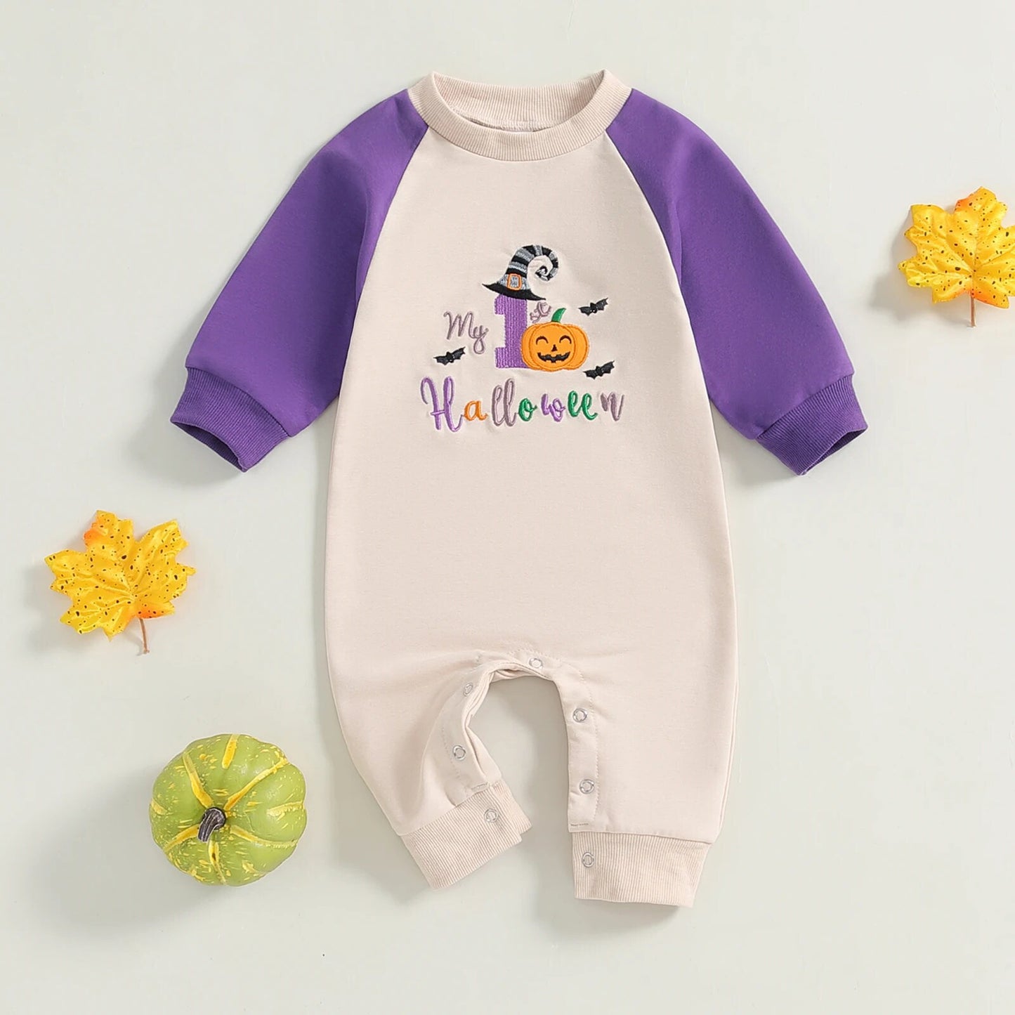"My First Halloween" Baby Embroidered Sweatshirt Onesie-353
