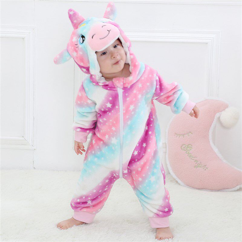 Unicorn Flannel Onesie Baby Costume-285
