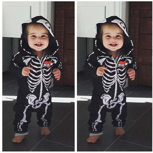 Baby Toddler Skeleton Print Halloween Romper Onesie-155