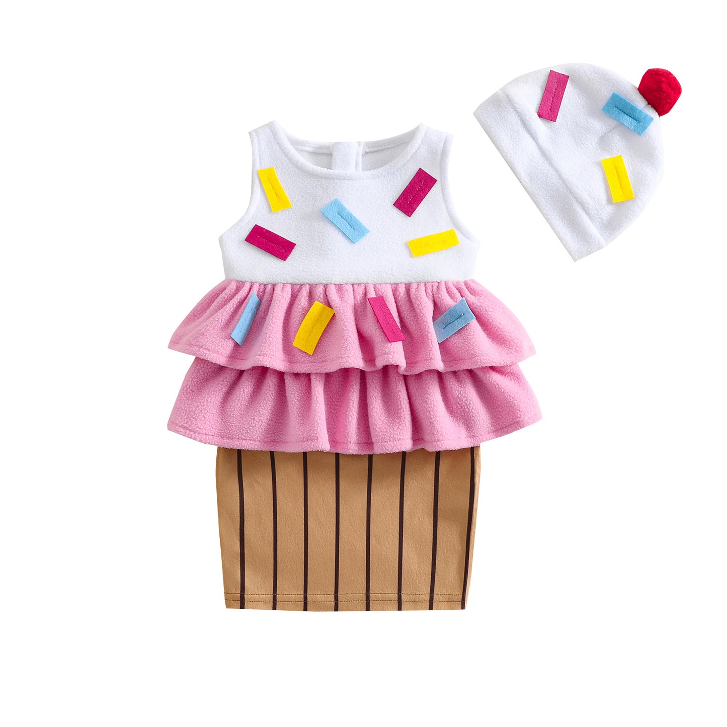 Baby Girl Cupcake Halloween Costume Dress with Hat-368