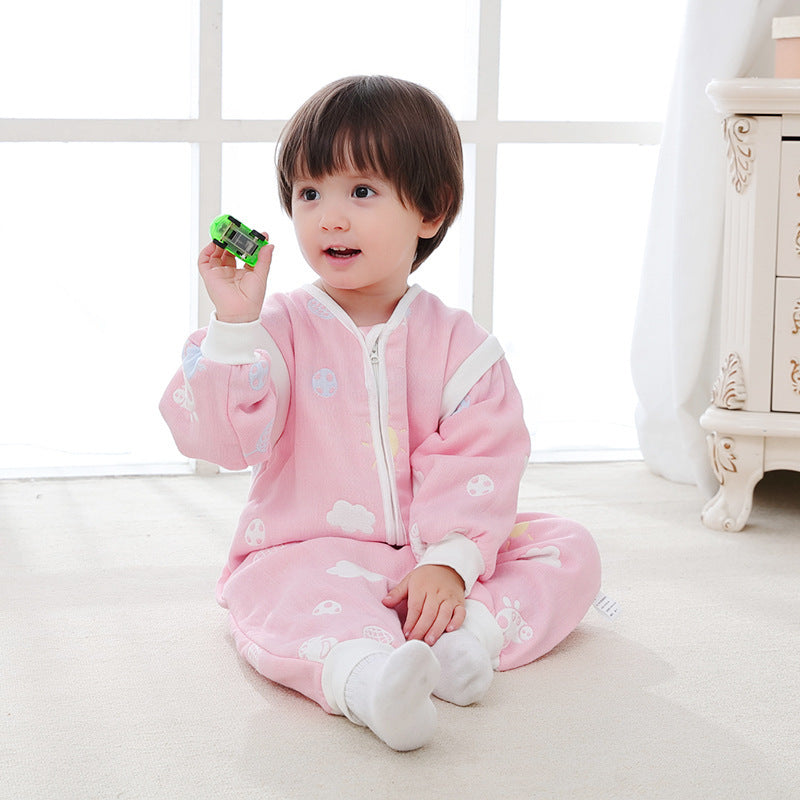 Children Detachable Sleeve Sleepbag 6 Layers Cotton 1.0TOG-56