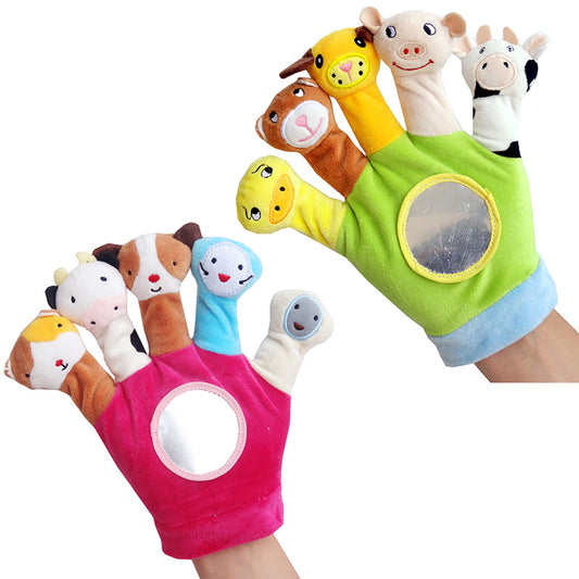 Newborn Animal Finger Puppet Gloves | Set of 2 | Sensory Play for Babies-378