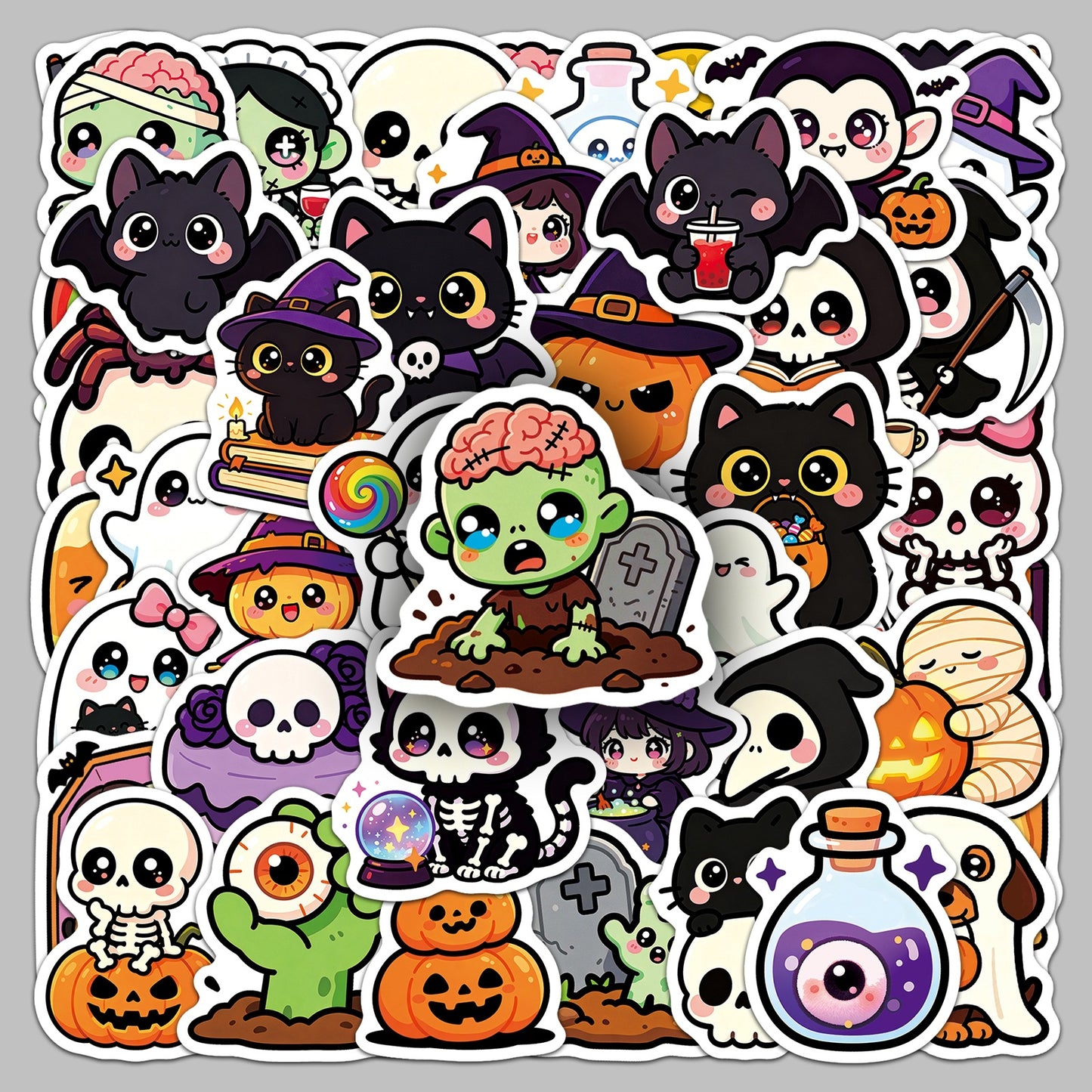 50 Unique Halloween Stickers Pack For Kids | No Duplicates