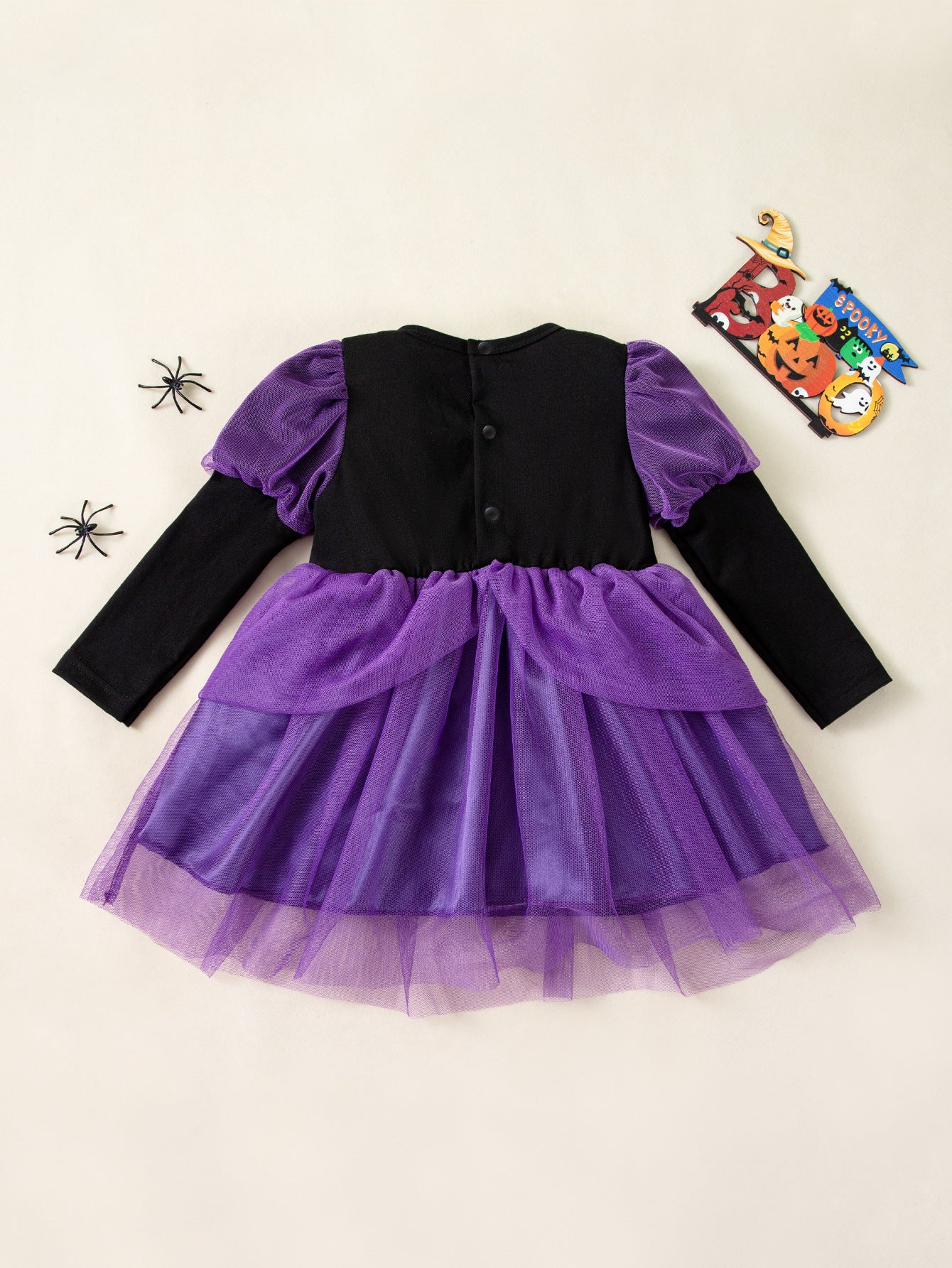 Baby Girl Halloween Witch Tulle Dress – Purple Princess-154