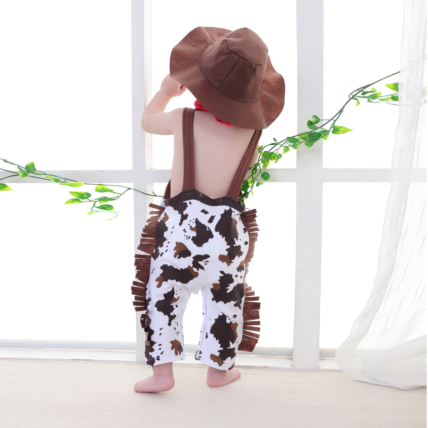Baby Cowboy Costume 3-Piece Cosplay Outfit – Hat, Scarf & Overalls-134