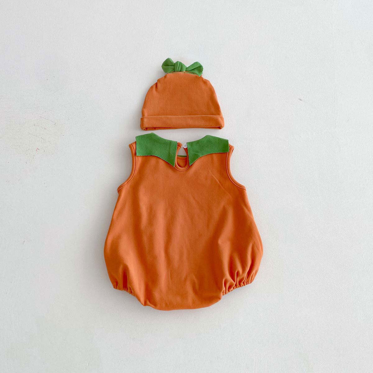 Baby Pumpkin Halloween Costume | Orange Onesie with Hat | 0–12 Months