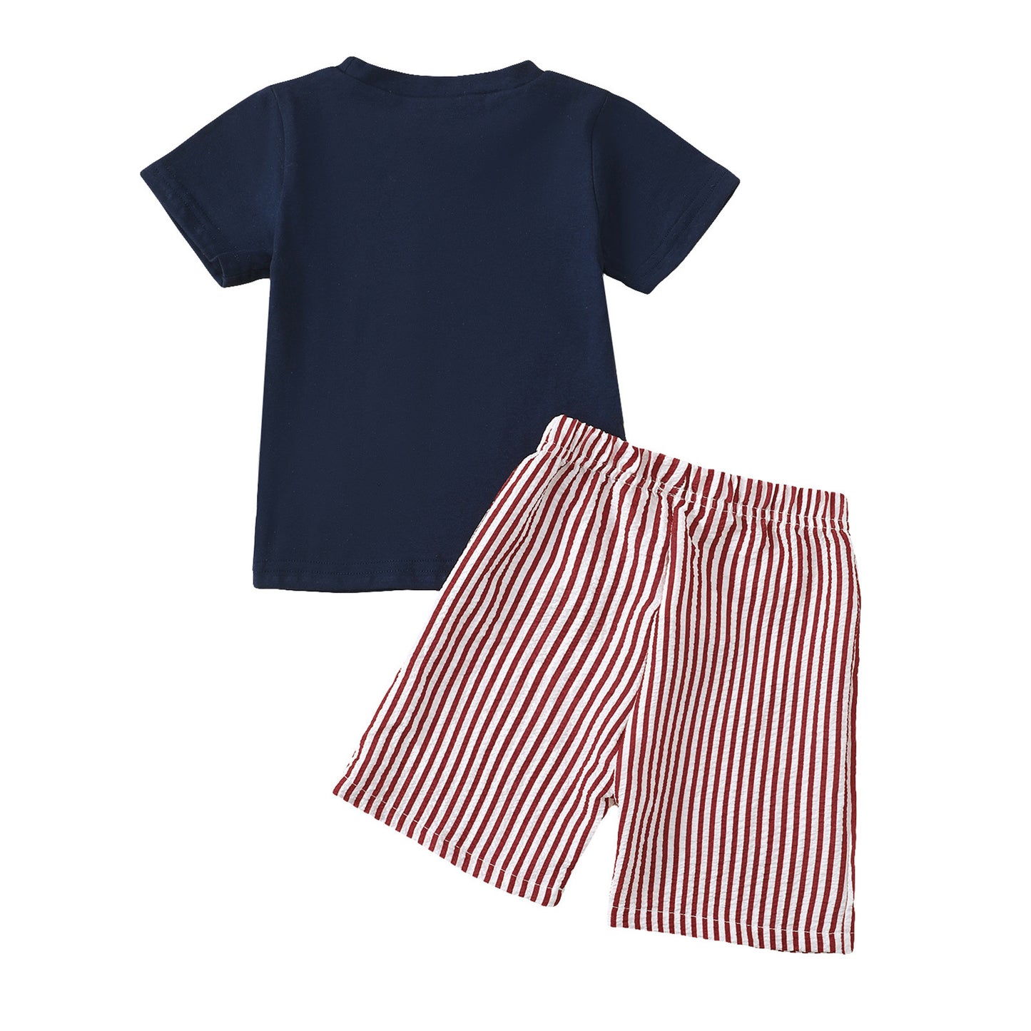 Boys' Independence Day Short-Sleeve Striped Set-439