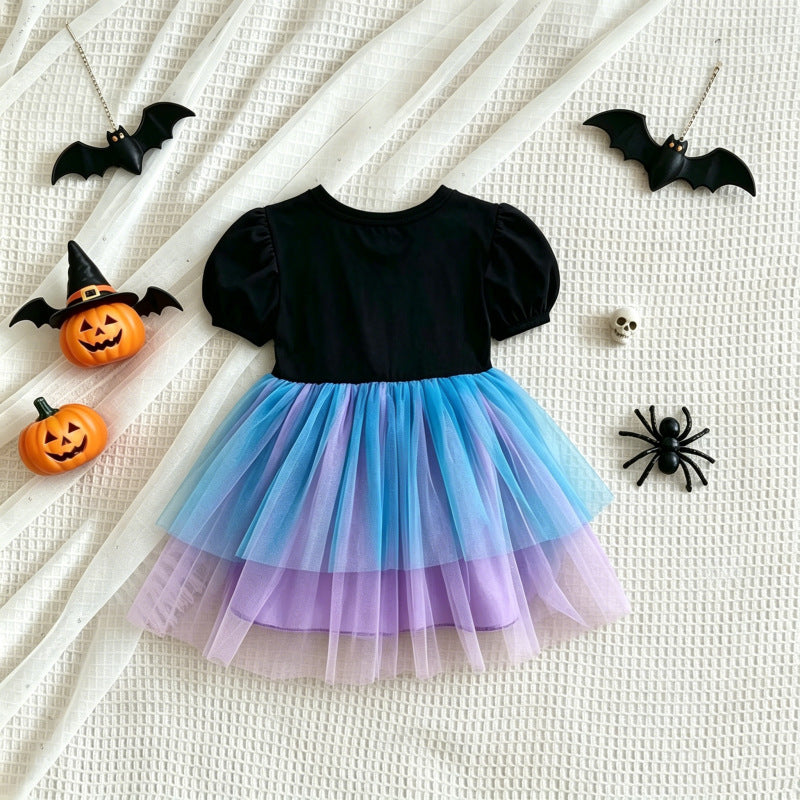 Halloween Skeleton Dress Tulle Dress-418