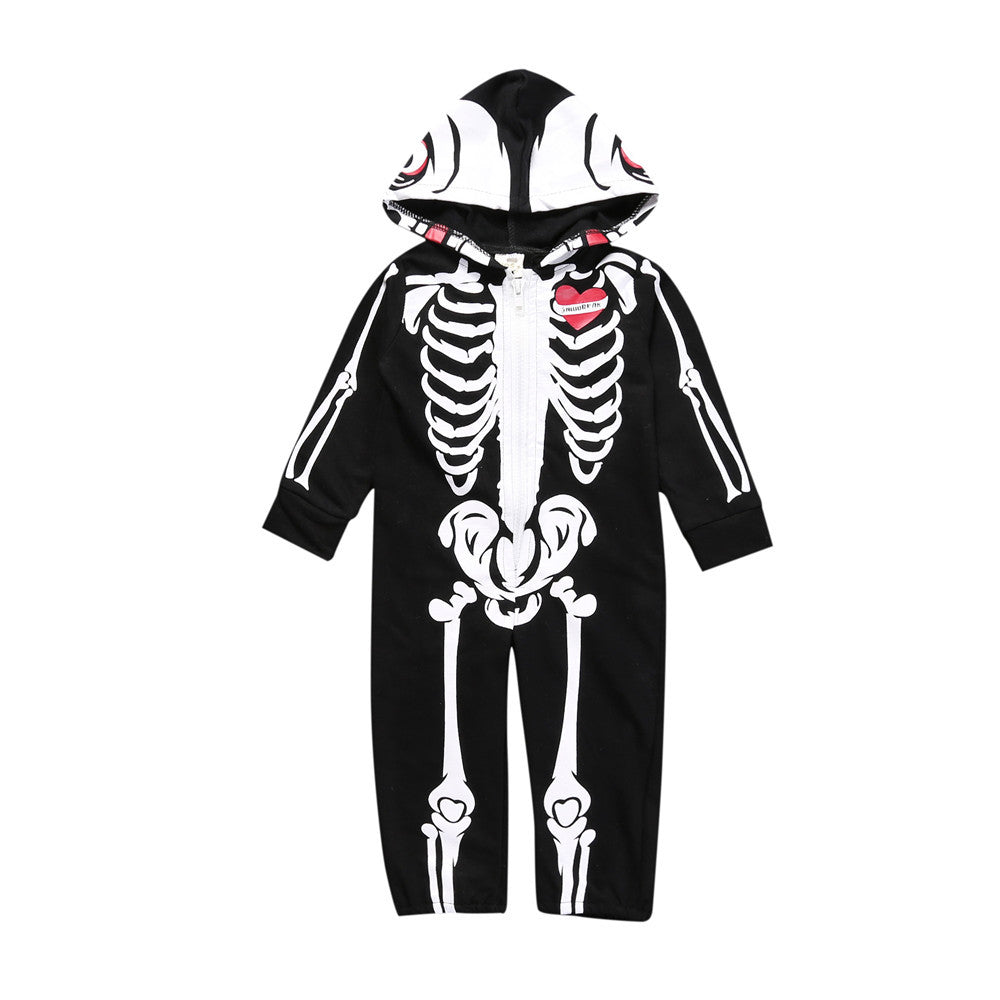 Baby Toddler Skeleton Print Halloween Romper Onesie-155