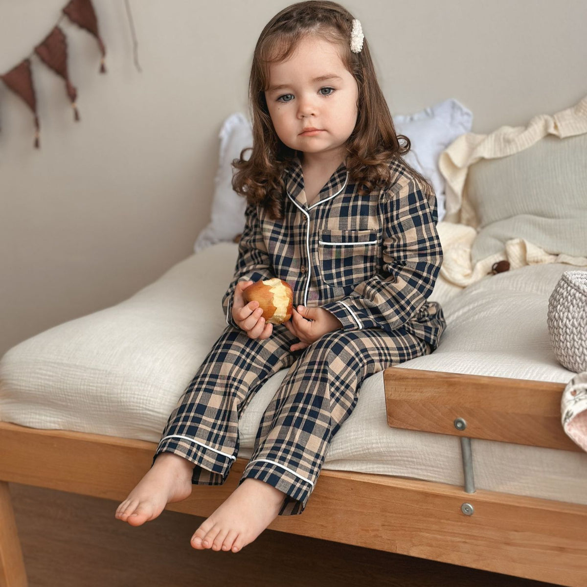 Toddler 100% Cotton Checkered Pajamas Loungewear-318