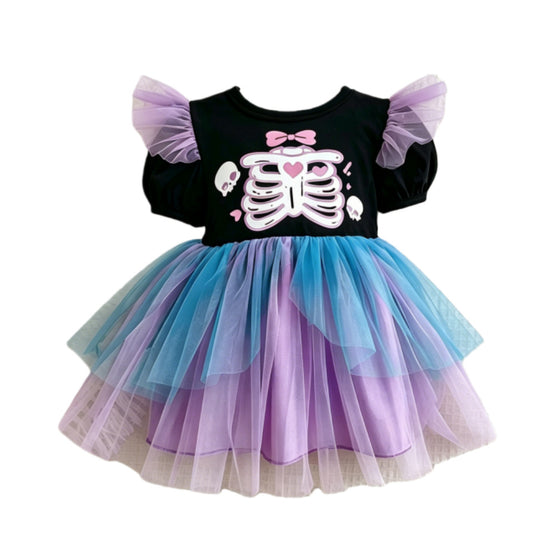 Halloween Skeleton Dress Tulle Dress-418