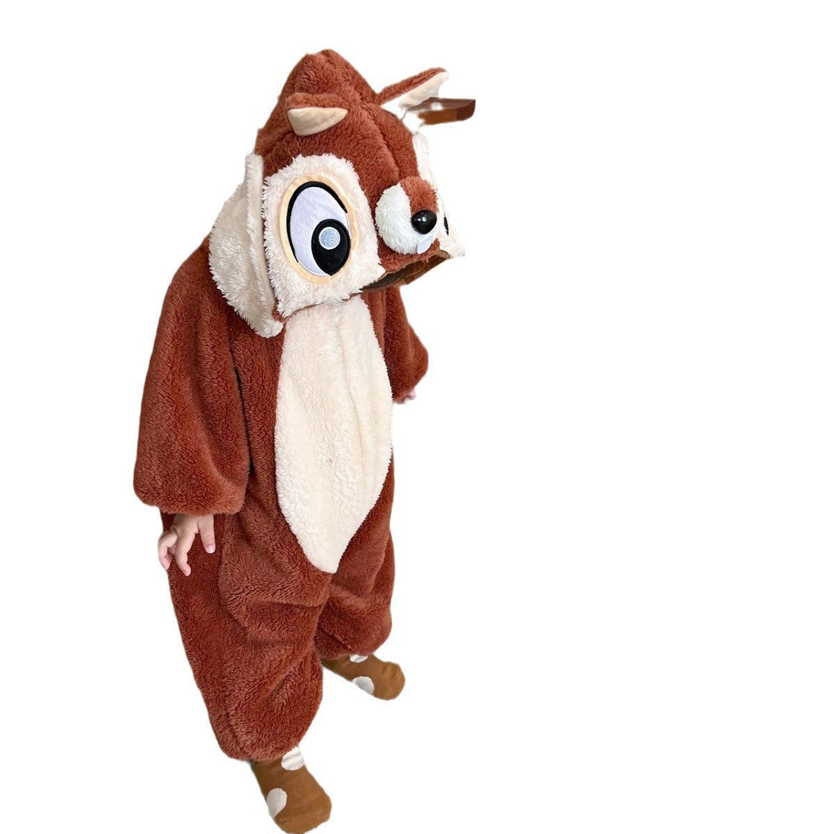 Baby Squirrel Costume Flannel Winter Onesie with Hood – Premium Zip-Up Romper-293