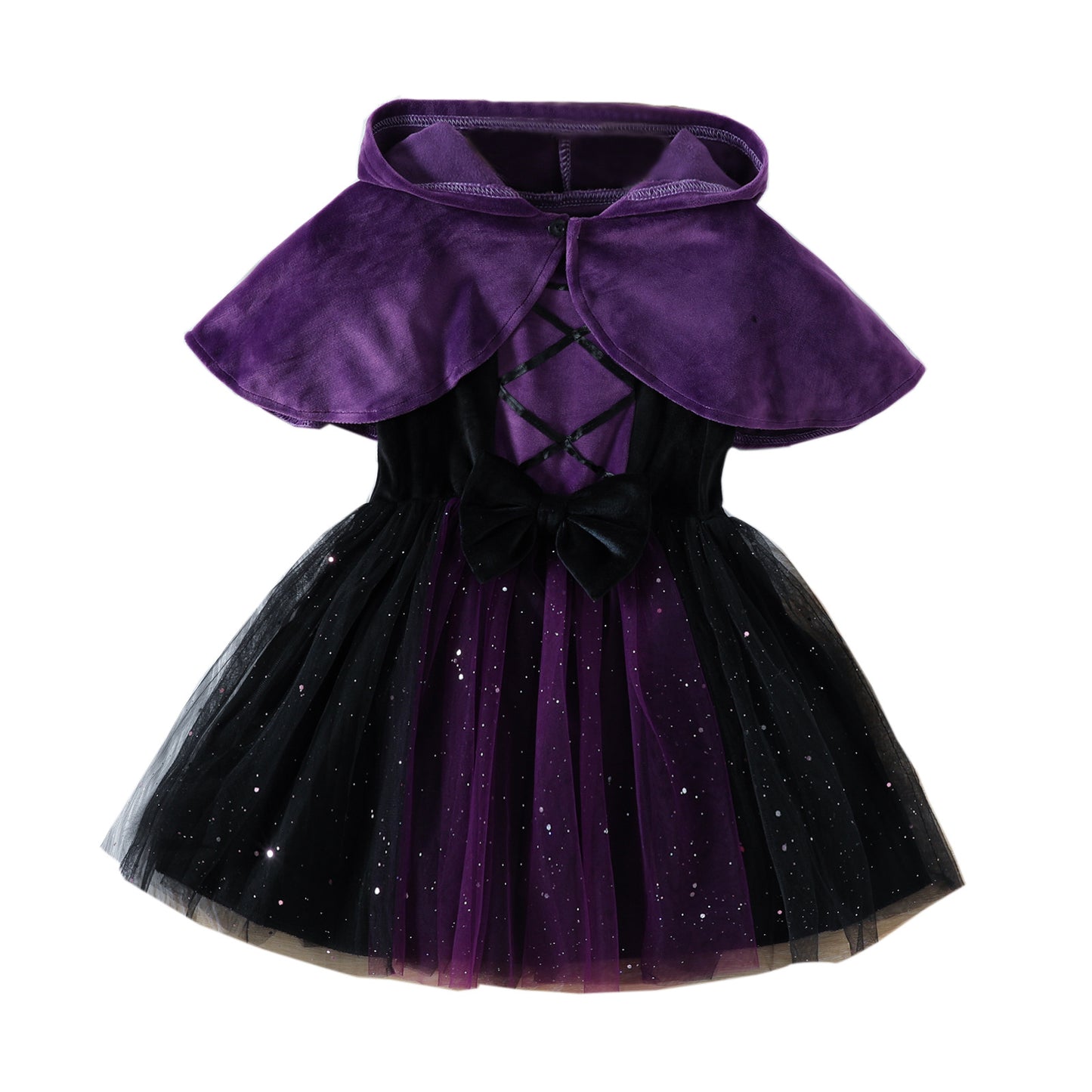 Halloween Hooded Cape and Tulle Dress Two-Piece Set-417