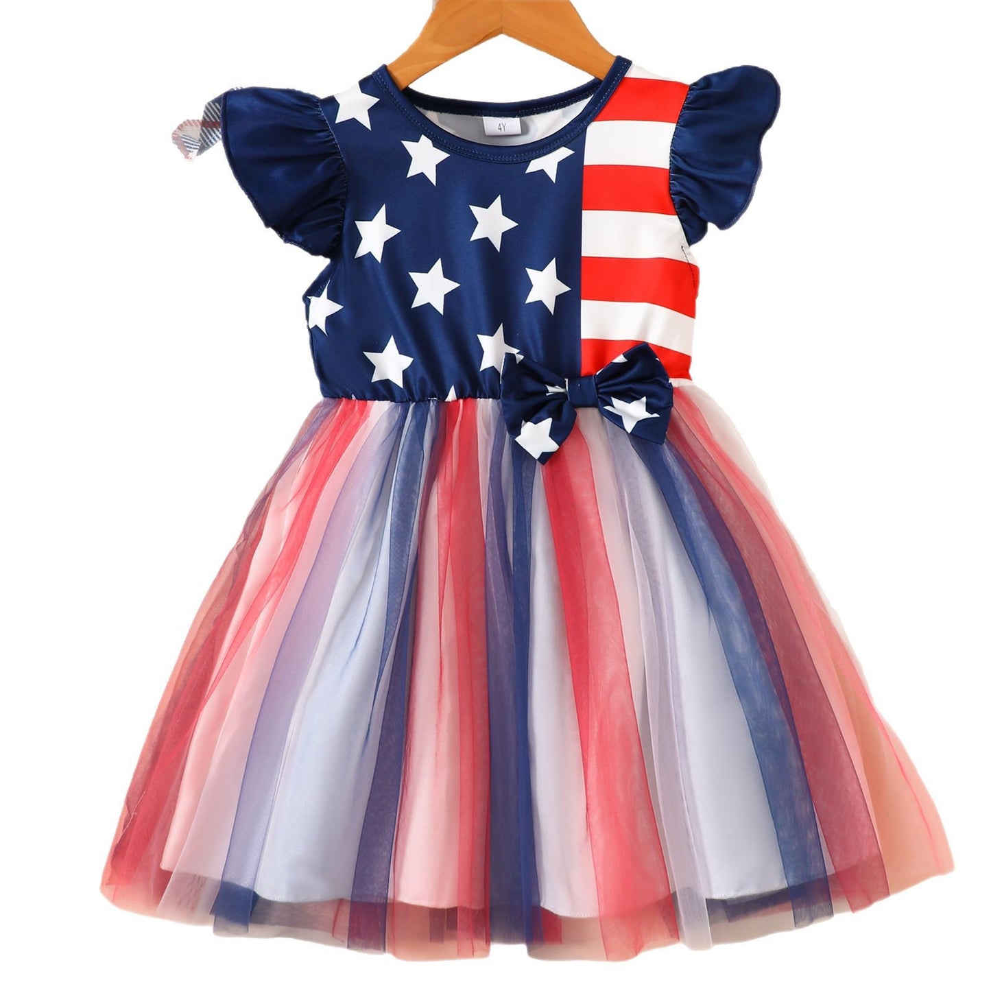 4th of July Girls Tulle Dress | Stars & Stripes Patriotic Dress Toddler