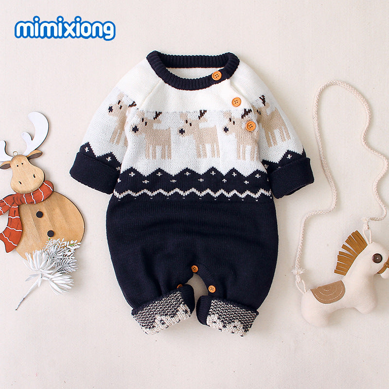 Baby Christmas Knit Onesie-496