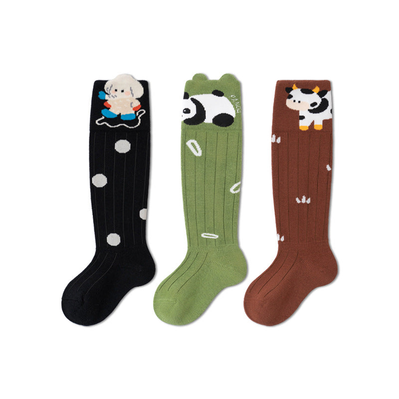 Baby Knee-High Knit Socks with 3D Ears | 3-Pack | 0–3 Years