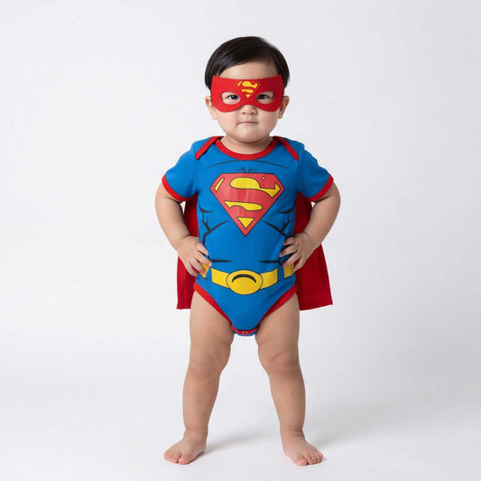 Superman Baby Costume Infant Onesie Romper Halloween Outfit Superhero Bodysuit Cape -131