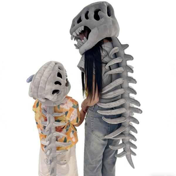 115cm 75cm Grey  Kids dinosaur skeleton costume plush full body Halloween