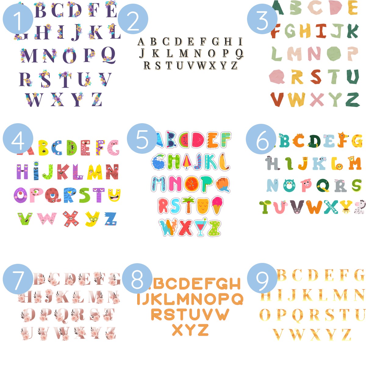 Custom Name Baby Onesie Kids T-shirt Alphabet -239