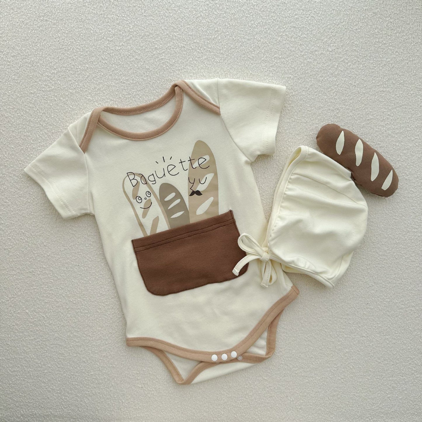 Baby Baguette Costume Infant Onesie French Bread Halloween Outfit Funny Food Costume with Hat -152