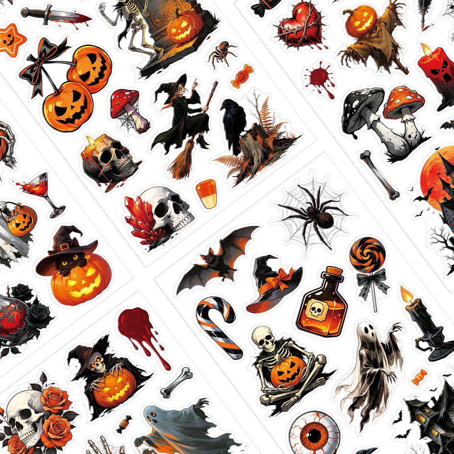 50 Unique Halloween Stickers Pack For Kids | No Duplicates