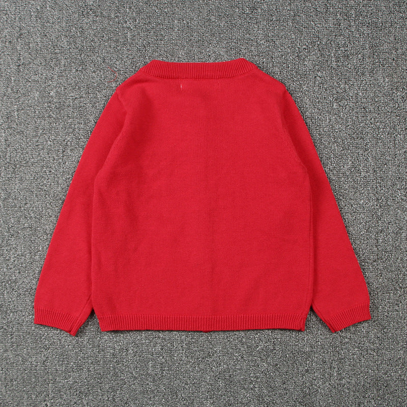 Boys Superhero Cartoon Knit Cardigan-274