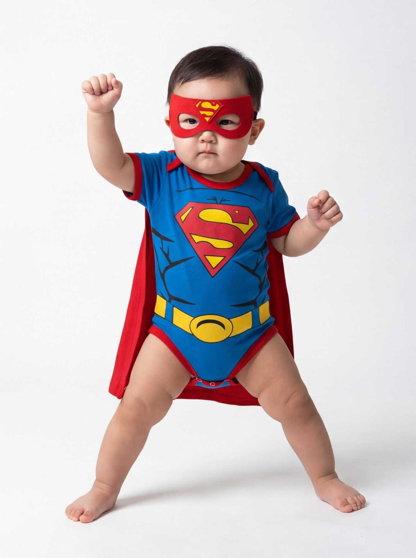 【Pre-Order】Superman Baby Costume Infant Onesie Romper Halloween Outfit Superhero Bodysuit Cape -131