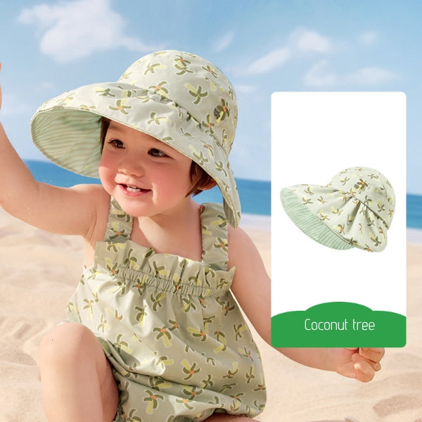 Baby Sun Hat with Open Top for UV Protection | Breathable Toddler Beach Cap-54