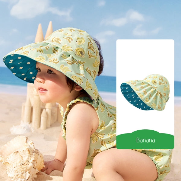 Baby Sun Hat with Open Top for UV Protection | Breathable Toddler Beach Cap-54