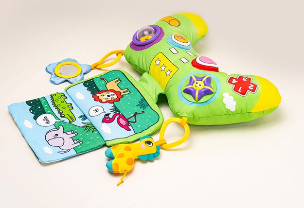 Baby Tummy Time Pillow | Montessori Early Learning Toy with Mirror & Teether-12