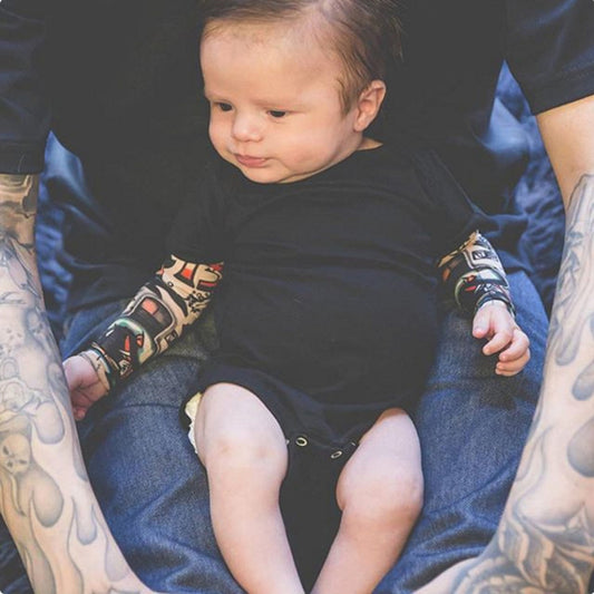 Baby Tattoo Long Sleeve Onesie | Boys Bodysuit-127