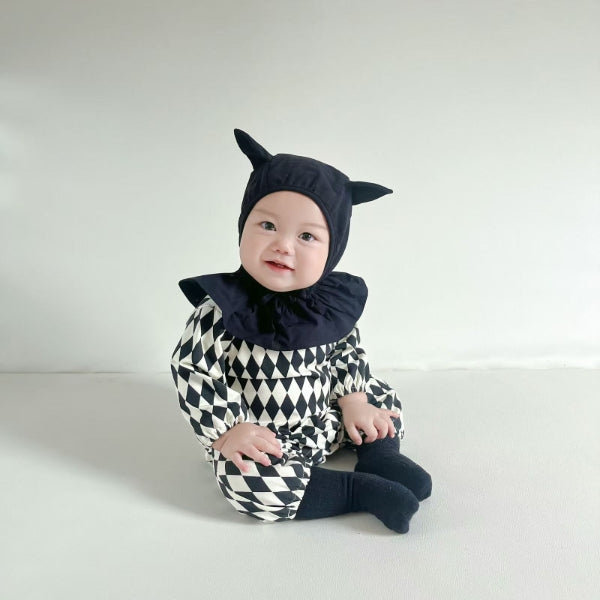 Baby Halloween Costume – Diamond-Harlequin Joker Romper With Hat-108